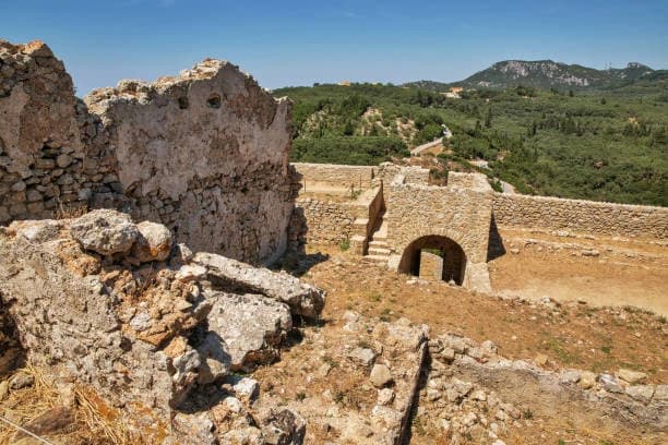 Kritinia Castle on its crag above the western coast
